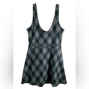 Beyond Yoga Gray Argyle Sleeveless Dress